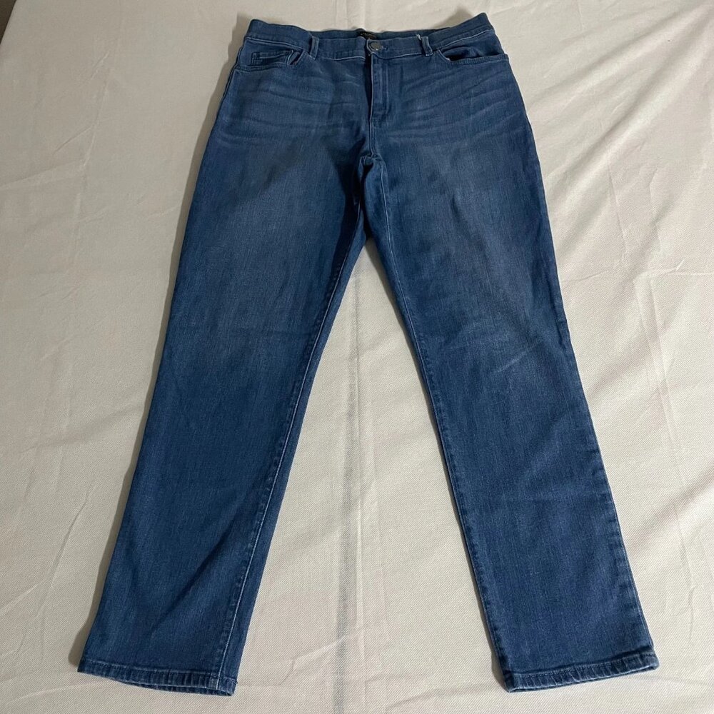 Ann Taylor Factory Womens Blue High Rise Comfort Denim Straight Jeans Size 10